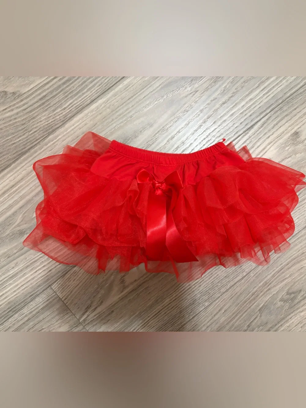 Red Tulle Diaper Cover with Satin Bow